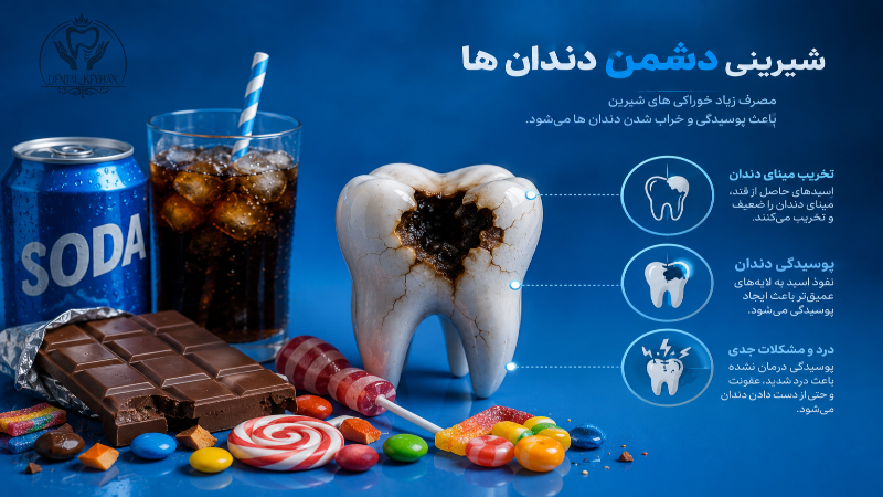 مواد غذایی شیرین که باعث افزایش خطر پوسیدگی دندان میشوند