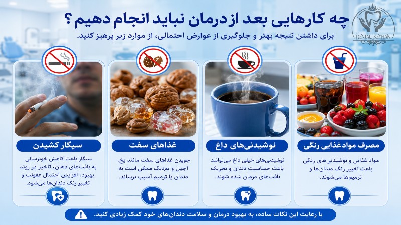 غذاهای نامناسب بعد از درمان دندانپزشکی